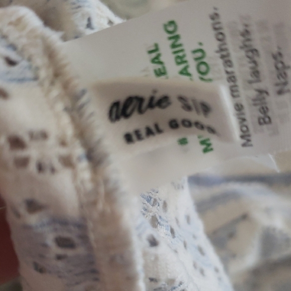 Aerie Lace Bralette in Cream and Blue- S - Picture 2 of 3